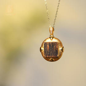 天然芽庄白奇楠包金吊坠 沉水级 SP10316