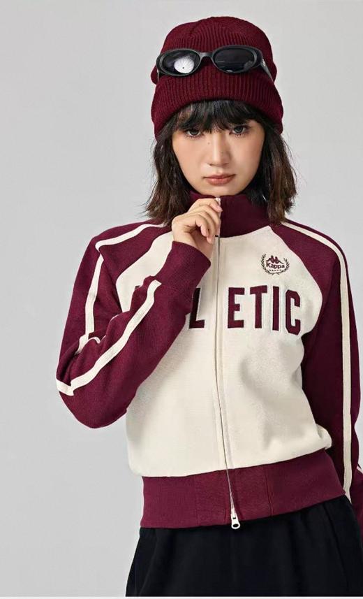 XXMKappa卡帕背靠背运动外套女款复古上衣针织撞色开衫卫衣 商品图2