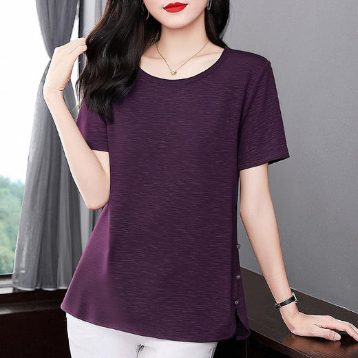 大码短袖t恤女2026年夏季新款半袖女装宽松显瘦女士减龄圆领上衣 商品图1
