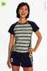 CryingCenter条纹拼接撞色插肩袖透气速干运动训练运动上衣T恤女 商品缩略图4