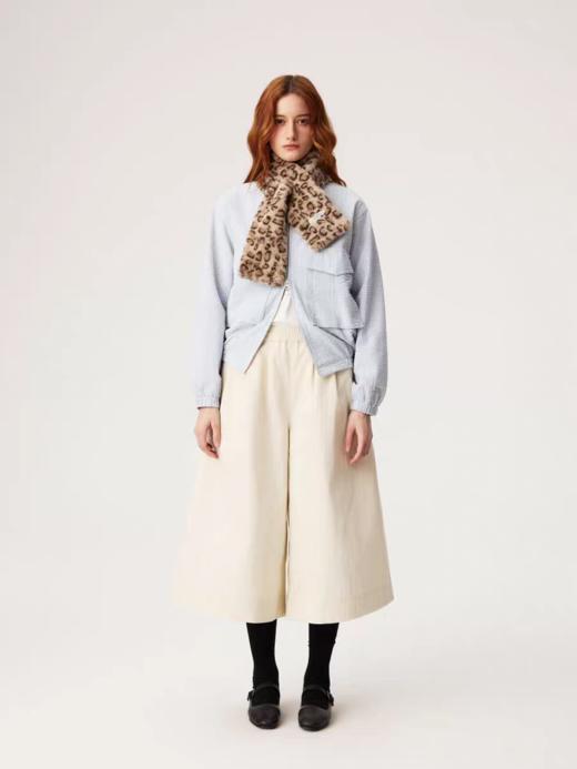 SUPERTOFU(SPTF)/CMKS-SS26-J298/泡泡纱肌理感 立领双口袋 绿色条纹 拉链衬衫外套 商品图4