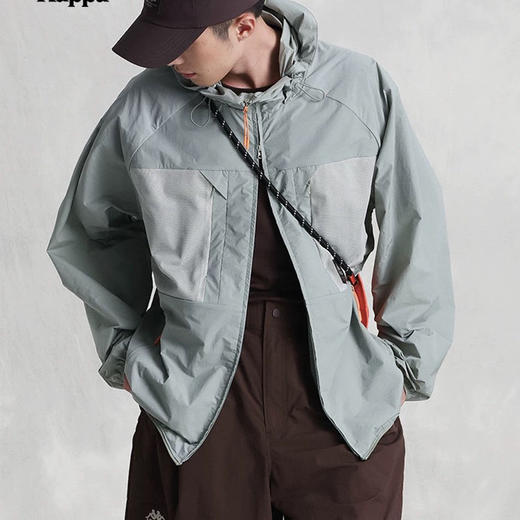 MJ｜Kappa卡帕背靠背防风衣新款男防晒休闲外套连帽开衫K0E32FJ72 商品图0