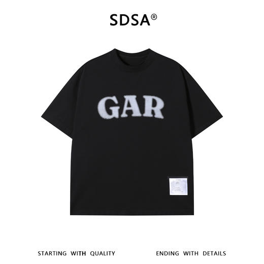 SDSA男装2026新款轻奢美式撞色印花字母圆领短袖T恤小标设计百搭 商品图1