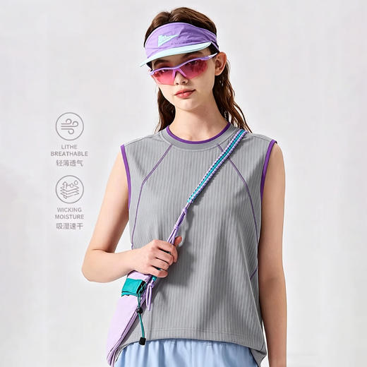 Schenvega 情侣山系坑条肌理透气宽松背心 A46-JS6118 商品图1