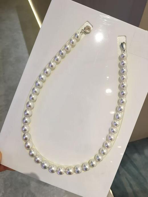 31.新鲜出炉澳白项链
9-10.4mm南洋白珠项链，很日常的规格，椭圆形，光泽超亮，白亮白亮，微瑕，约43cm  超性价比 商品图1