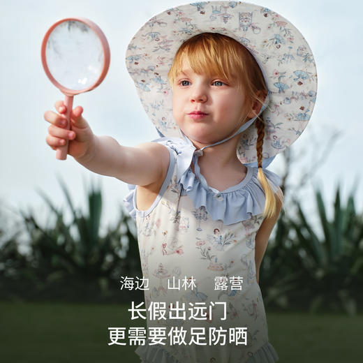 【婴童防晒】嫚熙儿童夏季防紫外线防晒帽大帽檐宝宝遮阳帽户外太阳帽 商品图4