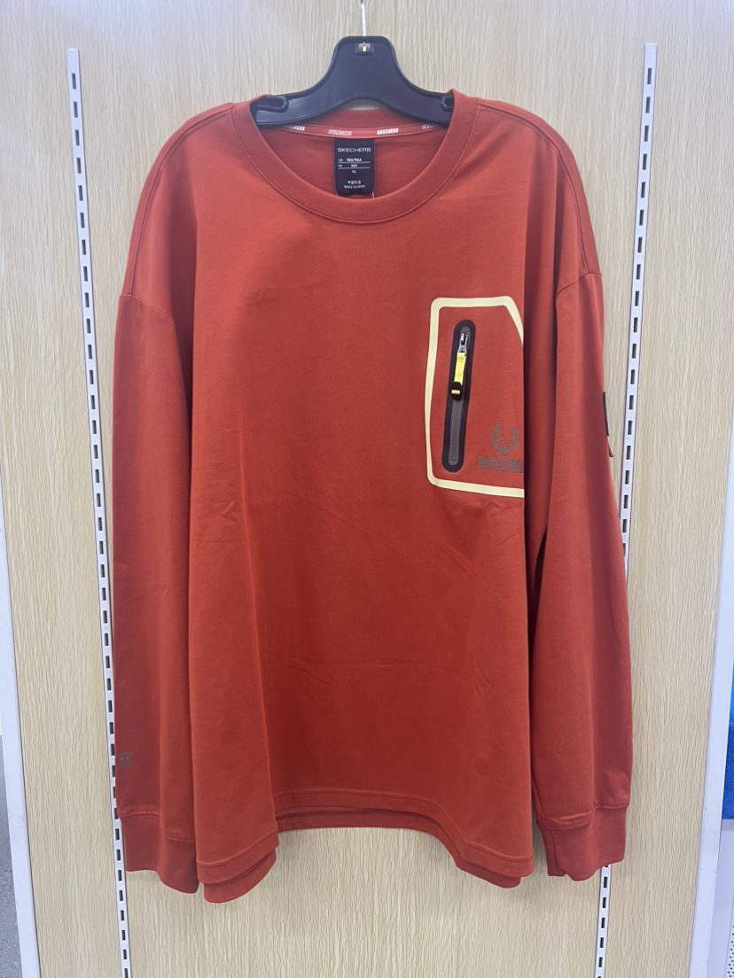 XY｜Skechers斯凯奇男装圆领休闲宽松舒适针织长袖T恤衫l321m105