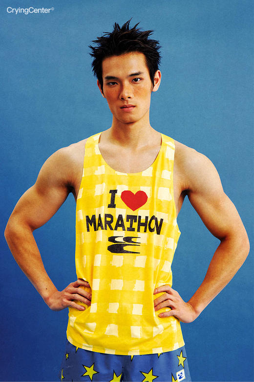 CryingCenter  I LOVE MARATHON马拉松跑步运动休闲男女格纹背心 商品图4