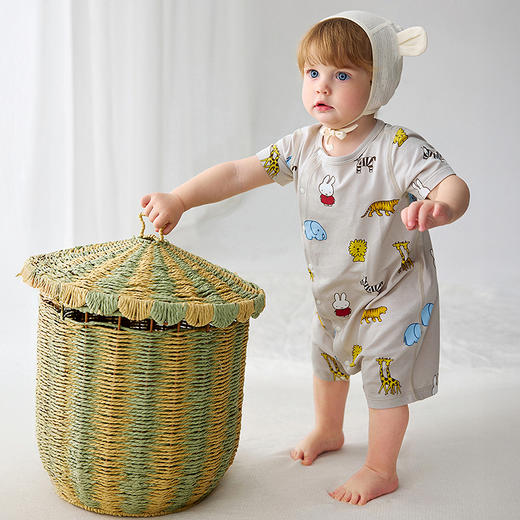 迷你巴拉巴拉婴儿连体衣夏季柔软亲肤竹棉抑菌凉透气宝宝居家爬服 商品图3