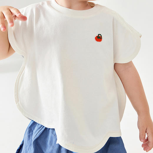 [纯棉]迷你巴拉巴拉宝宝短袖T恤柔软透气可爱花瓣造型上衣26新款 商品图4