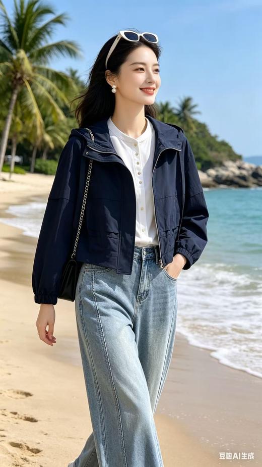 64F017春款上新短款连帽外套 商品图0