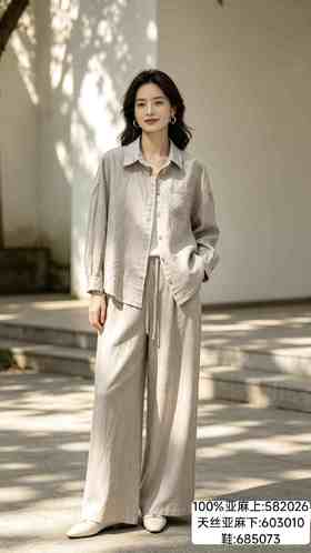 582026单袋纯亚麻衬衫