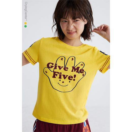 CryingCenter给我五!击掌加油tee复古可爱正肩短袖软糯雪花棉女款 商品图1