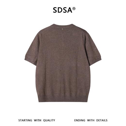 SDSA男装2026新款高贵轻奢美式复古拼接半纽扣短袖T恤休闲时尚潮 商品图4
