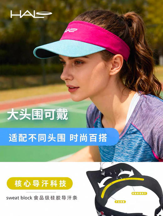 美国halo导汗空顶帽无顶遮阳男女户外运动跑步马拉松网球速干帽子 商品图2