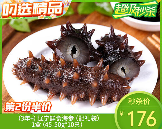 【第2份半价】（3年+）辽宁鲜食海参（配礼袋）/1盒（45-50g*10只）生产日期：26年4月 商品图0