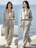 605555天丝亚麻印花裤阔腿裤 商品缩略图1
