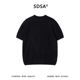 SDSA男装2026新款高贵轻奢老钱风肌理提花针织圆领短袖T恤百搭