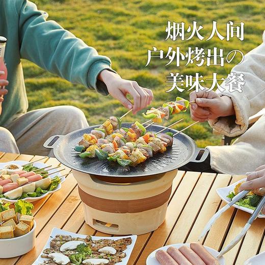 【麦饭石不粘涂层,户外轻松清洗】麦饭石烤肉盘家用不粘锅铁板烧韩式烤肉锅电磁炉卡式炉户外烤盘.TA 商品图2
