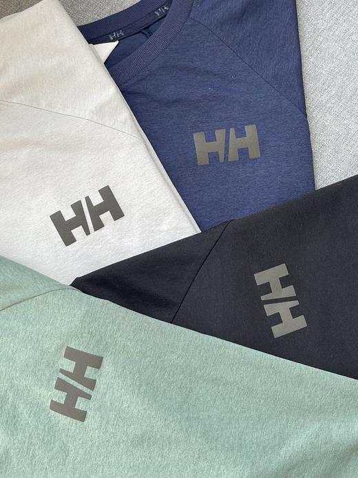 点此购买 海丽汉森夏季男女情侣款轻量速干拼接短袖T恤 mp 344976 商品图11