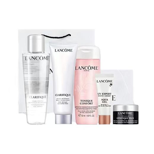 【LANCÔME兰蔻旅行护肤小样套装5件套】 极光水50ml+兰蔻小黑瓶眼霜5ml+极光洗面奶50ml+小白管防晒10ml+兰蔻粉水50ml+礼盒礼袋 商品图4