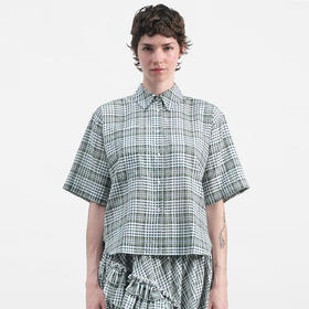 YMC EVA SHIRT 女装宽松廓形格子短袖衬衫
