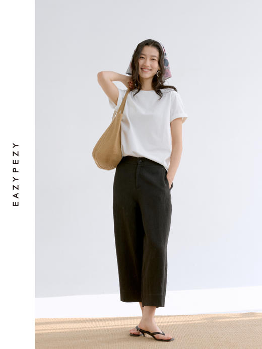 重磅长绒棉真丝经典翻折袖T恤 商品图2