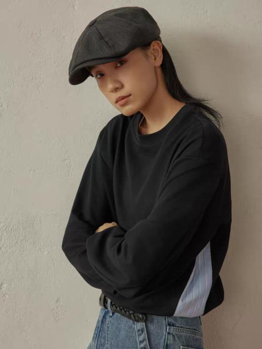 SUPERTOFU(SPTF)/ AYZ-AW25-T069/侧缝拼接衬衫布 抗皱新疆棉 复古休闲质感长袖T恤 商品图1