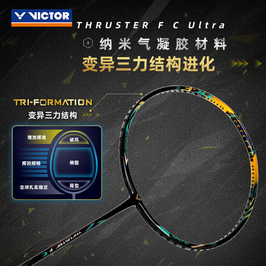 【618活动进行中】VICTOR威克多羽毛球拍球星同款全碳素黑金利爪TK-F C Ultra进攻型球拍 商品图3