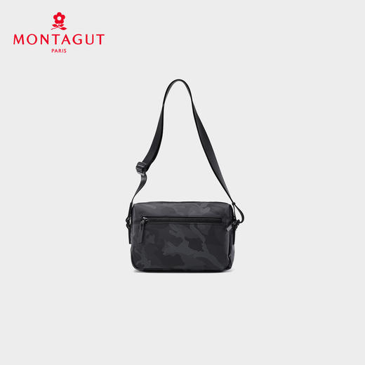 梦特娇中性时尚迷彩布拼皮单肩包防泼水斜挎包大容量书包百搭邮差包 商品图3