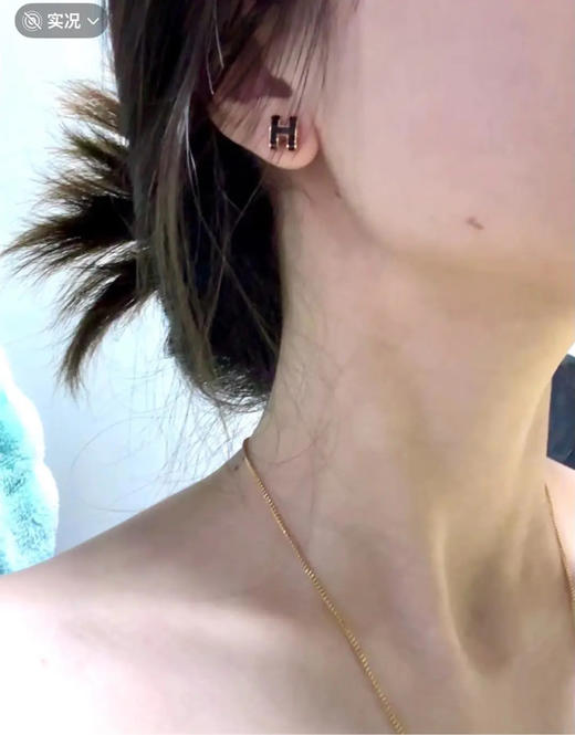 爱马仕 黑金 陶瓷 mini pop H 耳钉 商品图1