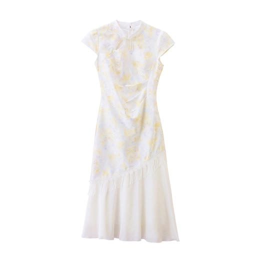 「自」全新升级【铂金会员321/天猫429/差价108】(14831)洛诗琳气质新中式旗袍裙2026夏季新款时尚国风收腰拼接裙 商品图4