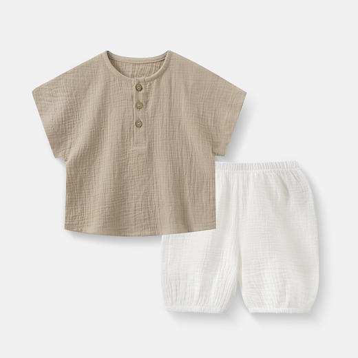 【柔软亲肤！不闷汗】儿童短袖套装纯棉纱布宝宝休闲家居两件套吸汗透气舒适小童睡衣。xb 商品图2