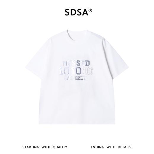 SDSA男装2026新款轻奢美式潮牌撞色印花字母圆领短袖T恤时尚百搭 商品图0
