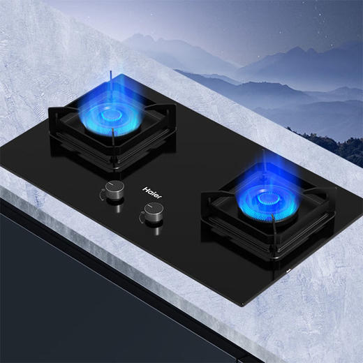 海尔（Haier）台嵌双灶 5.2kW大火力 瞬燃猛火 密火直喷燃烧系统  黑晶钢化玻璃面板 JZT-Q3BA(12T)天然气 商品图3