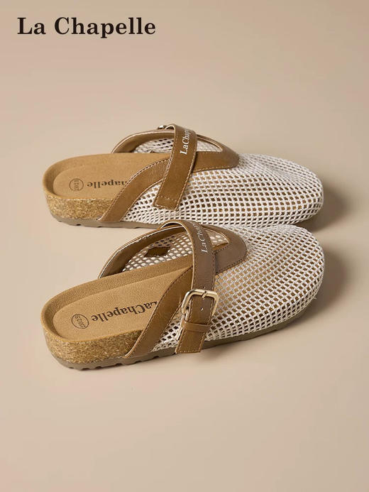 XY｜拉夏贝尔勃肯半拖鞋女新款夏季包头一脚蹬镂空网面透气凉拖鞋JWGZ690 商品图2