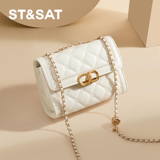 星期六优雅菱格金属链条单肩包SSD521A0GV 商品图4