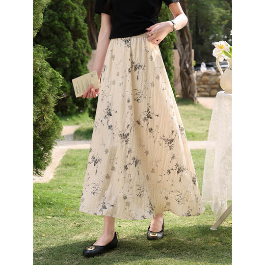 鹿向南【0417/20:00新品前1小时7折限量100件】气质款杏色半身裙 商品图2