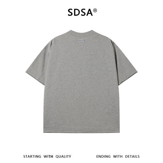 SDSA男装2026新款高贵轻奢潮牌简约卷边纯色圆领短袖T恤百搭时尚 商品图4