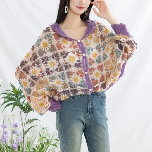 苏苏姐家春和拼花开衫手工diy编织钩针南非幼马海毛线团上衣材料包 商品图1