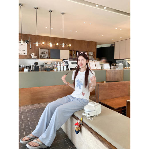 <曾小咸推荐>圆领卡通图案刺绣短袖T恤【预售7-15天发货】 商品图1