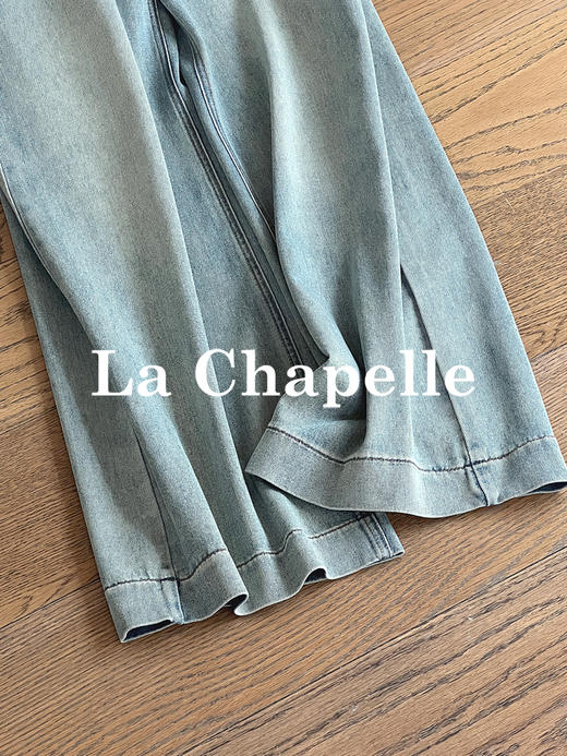 专柜实拍【莱赛尔+棉】拉夏贝尔/La Chapelle版正不挑人！高腰显瘦复古直筒牛仔裤弹力舒适百搭长裤 商品图7