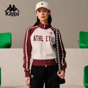 XXMKappa卡帕背靠背运动外套女款复古上衣针织撞色开衫卫衣