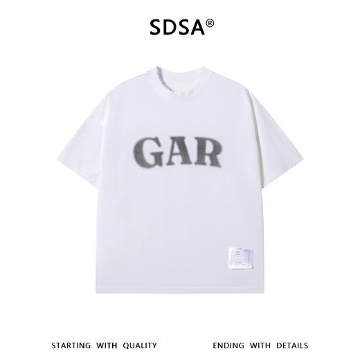 SDSA男装2026新款轻奢美式撞色印花字母圆领短袖T恤小标设计百搭 商品图0