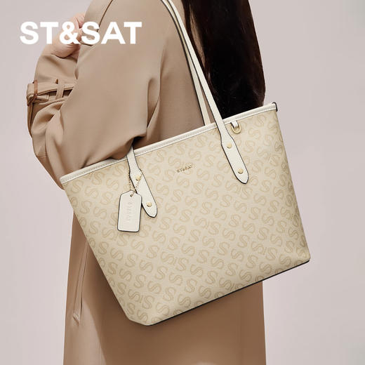 星期六优雅印花大容量休闲托特包SSD521A089 商品图1