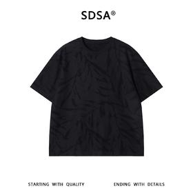 SDSA男装2026新款高贵轻奢美式复古扎染植绒花卉圆领短袖T恤百搭