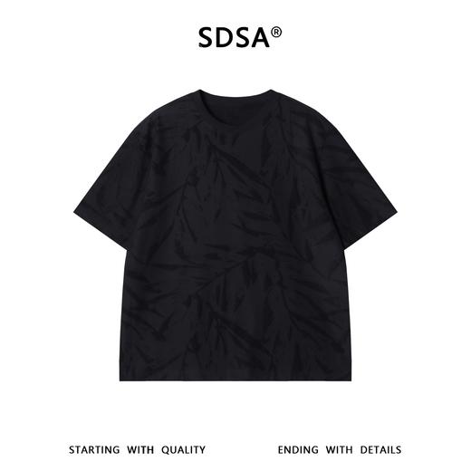 SDSA男装2026新款高贵轻奢美式复古扎染植绒花卉圆领短袖T恤百搭 商品图0