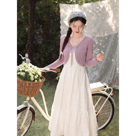 鹿向南【0417/20:00新品前1小时7折限量100件】温柔百搭紫色开衫 商品图2