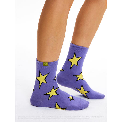 CryingCenter 趣味撞色星星短袜 哭喊中心 商品图1