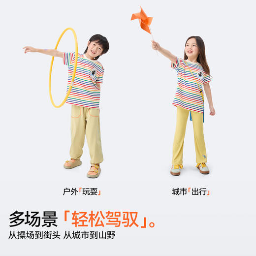 【彩虹条纹T恤】森林棠26新款儿童棉棉条纹弹力圆领上衣20342520 商品图4